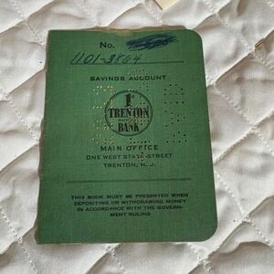 Green vintage 1960s savings account book